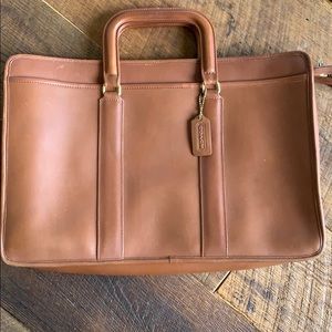 Coach vintage bag, British tan, briefcase. New